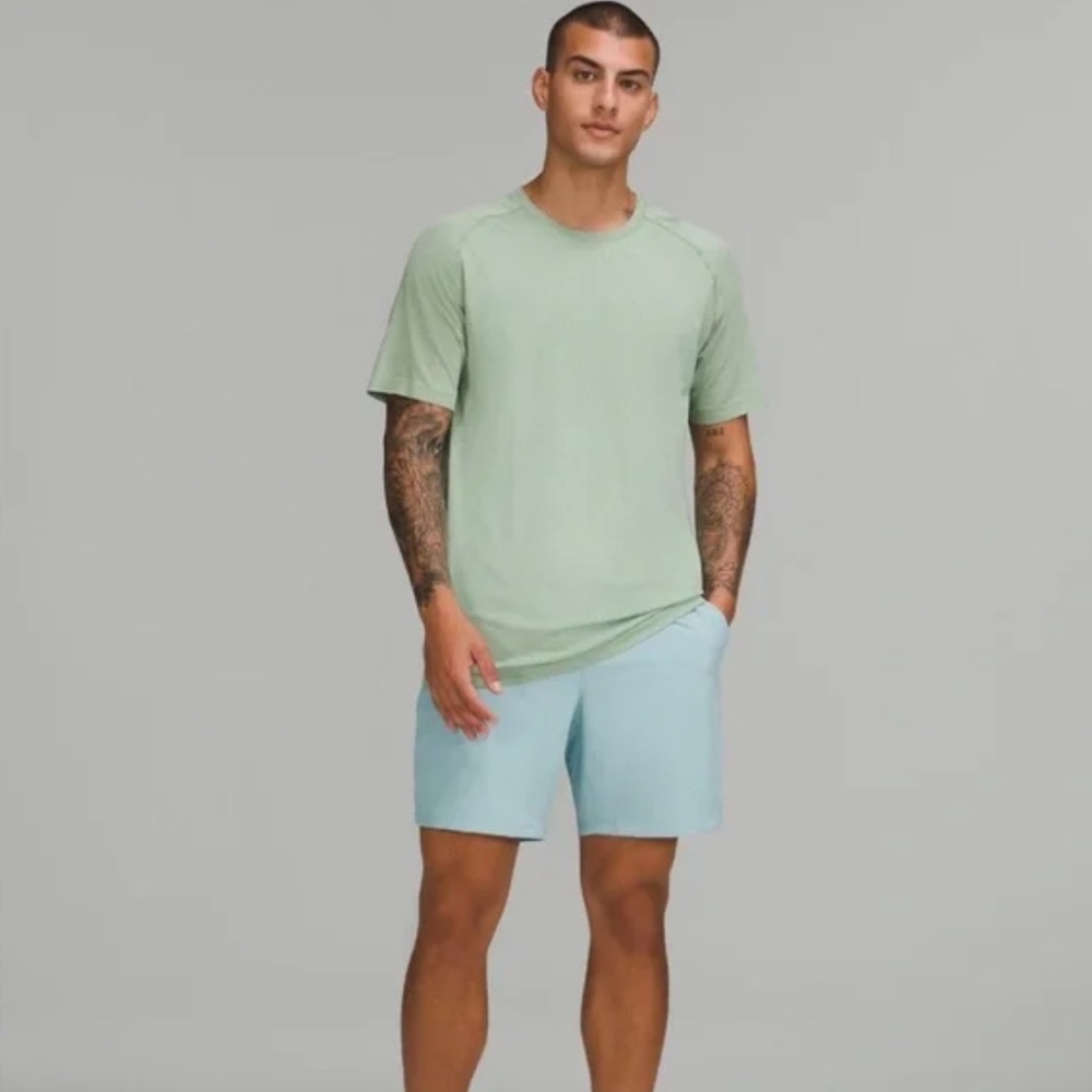 Men’s Lululemon Pacebreaker Lined 7” Summer Glow/Cyan Blue